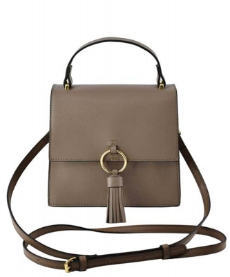 Fashion Ring Tassel Flap Crossbody Satchel Bag PB704 TAUPE